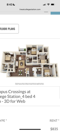 floor plan of entire unit - College Station Apartments