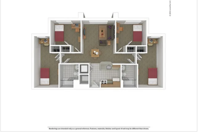 Floor Plan - Spring 2026 South Campus Commons 3 Room Available Super Close to Baltimore Ave Restaurants & Stores