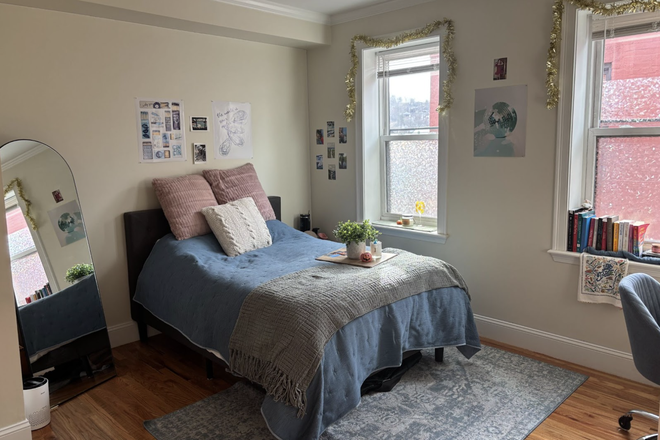 Bedroom - Spacious Room in Sun Filled Top Floor Apartment, Steps from T and Bus stops