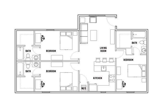 Floor plan - The Lodges of East Lansing Apartments