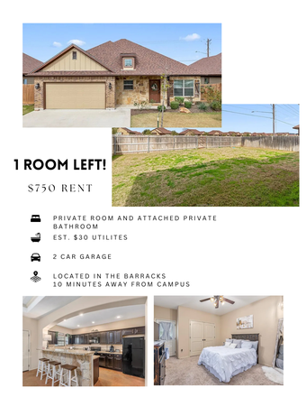 Collage of Home - The Barracks 3x3 With Garage!