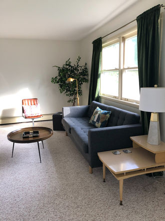 Living Room from Front Hall - ROOM IN GREAT MID CENTURY MODERN HOUSE IN WEST LAFAYETTE, SPACIOUS, FULLY FURN