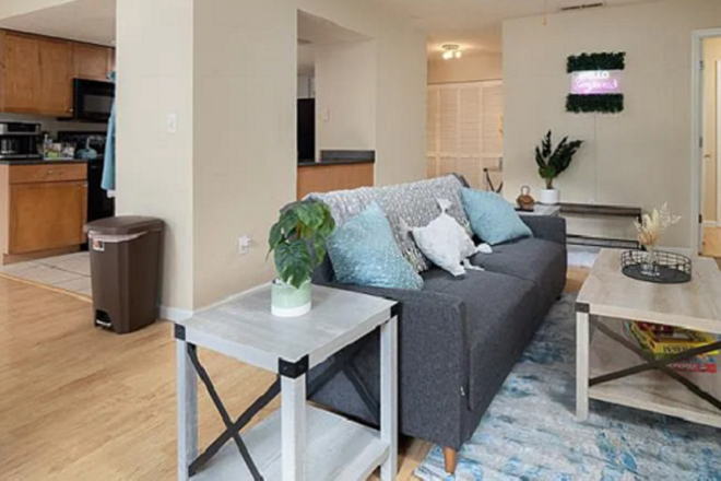 Living Room - 3x2 Fully-furnished Condo (FEMALE roommates only) 2 miles from campus, FREE parking