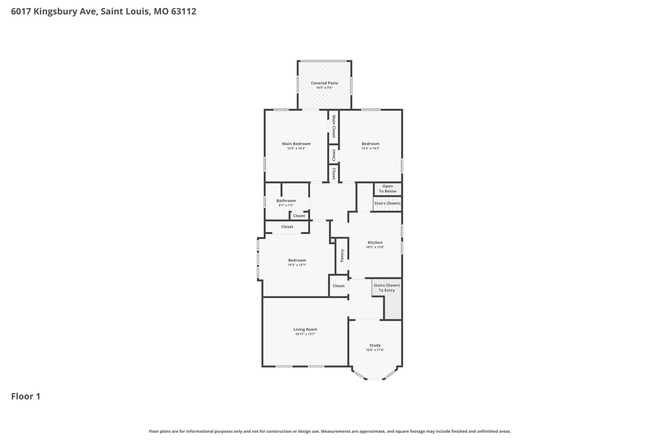 Floor Plan - 6017 Kingsbury Avenue Unit 2F Duplex