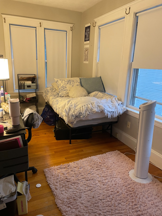 bedroom, comes with bed, mirror, lamp, and desk - Summer Sublet -  5 minute walk to Boston College Campus Duplex