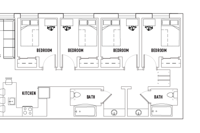 4 bed 2 bath floorplan - Private Bedroom in 4 bed 2 bath Lightview