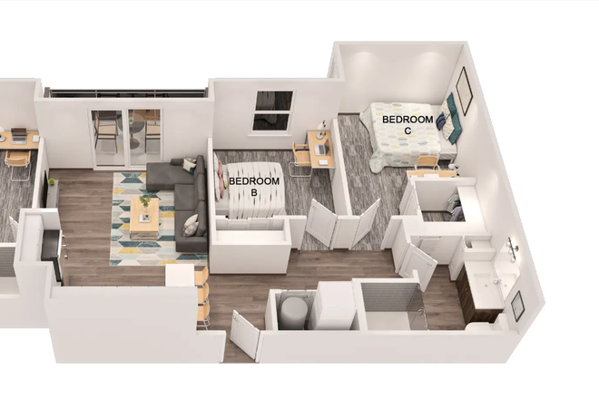 Unit Layout - Social 28 3x2 (Comes with Individual Bedroom and Bathroom)
