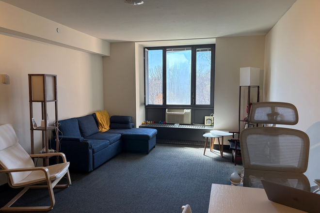 Living room - Summer:1BR apt for current degree seeking actively enrolled PU grad student only-Lawrence Dr-