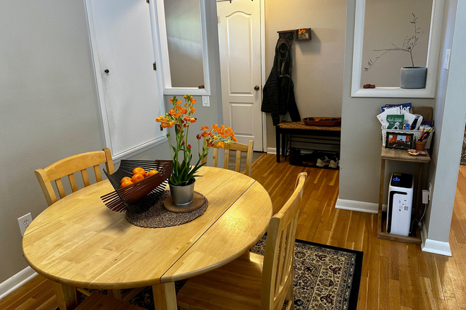 Dining room and entryway - 2 rooms available 7/1 in peaceful, dog-friendly home 7 min from DU with backyard and fireplace