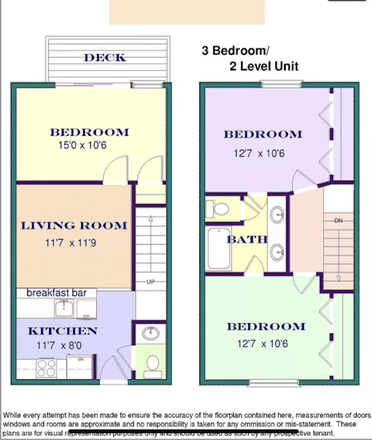 Floorplan, bedroom attached to living room is NOT subleasing - College Townhouses