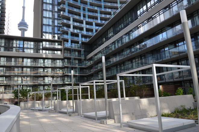 View from outdoor garden - Extra Large 2-Bedroom Suite in a Luxury CityPlace Condo, Utilities Included
