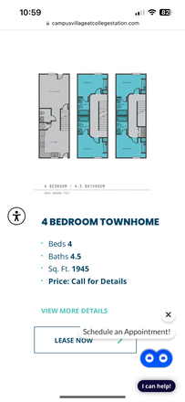 Floor plan - Campus Village Townhome