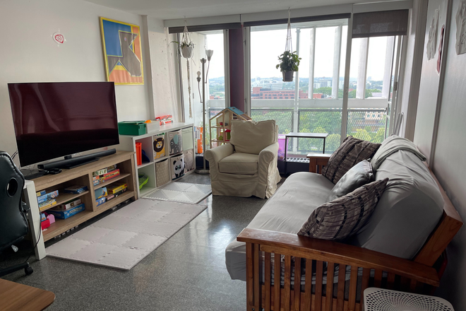 Living Room - 2 Bedrooms with Charles River View