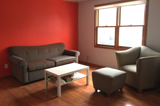 Living room - Summer Sublease Apartments for Rent in the Heart of Allston!
