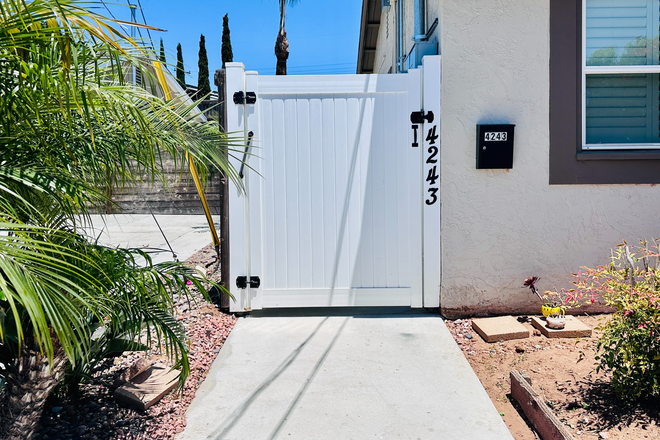 Outside gate &Mailbox - Detached Tiny Home, Near UCSD, Private Laundry, No Shared walls!