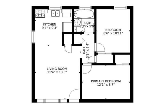 Floor plan - Prime Location 2-Bedroom Apartment Near CU & 28th Street