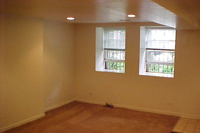 Front room facing east - Garden apartment in Tri-Taylor Historic District, Near West Side, in the Illinois Medical District