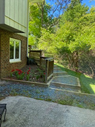 walkway - Furnished 1BR apartment, quiet safe neighborhood, T bus line, 3 miles from UNC Campus