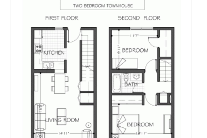 Floor map - Newton Court Private Bedroom in a 2Bed/1Bath apartment