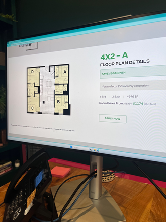 Layout (room A or D) price at the time was 1224, now 1270 and will go up - URGENT Hub West Lafayette 4x2A RELET Apartments