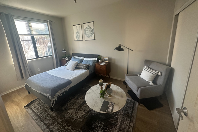 Bedroom. Note that the furniture may vary but we will have a bed, desk, and chair provided! - Furnished Single room for 1! Year long lease :)
