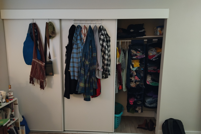 Bedroom closet - Lease takeover June-Sept with option to renew in 39 North apartments! I will pay your June rent!