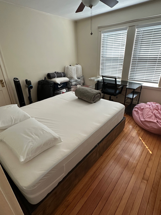 Bedroom (room is currently being used as storage, you would receive the bed + matress and desk + chair) - Furnished Room in 2 Bedroom Apartment