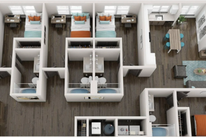 3D Apartment Layout - Theory Gainesville Apartments