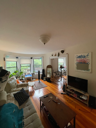 Living Room - Two Rooms in 4-Bed, 2-Bath Brookline Apartment — September 2026 -- steps from Green line