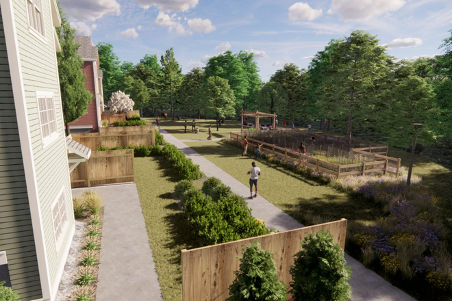 Back yard - Studio Apartment Directly Across from UMass