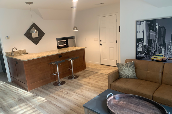 Picture of kitchenette with living room view - Studio in Downtown Decatur Apartments