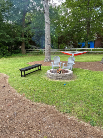 Outdoor firepit and sitting area. - 3BR Home Near Clemson Campus & Clemson Elementary