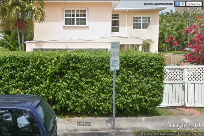 Street view of duplex building.Gated & fenced. - $1,875 Beds in Roads. MedCampus/RSMAS by Rail/Bus.Pets OK.Near CocoGr.tax,&H2O incld. Triplex