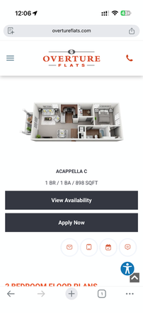 Floor plan - Overture Flats, Spacious, 15mins to Purdue