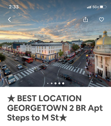 In the heart of Georgetown, a few blocks from  Georgetown University - Prospect Street 2-bedroom Garden Apartment. Close to Campus.Fully Renovated & Furnished