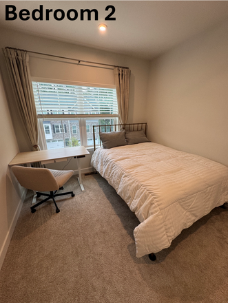 Bedroom #2 (bedding not included) - ROOMS FOR RENT in fully furnished, brand new townhouse – North Laurel, MD (Howard County)