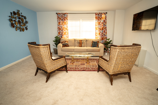 Living Room - Rarely available spacious 2BR, 2BA fully furnished Montpelier Village condo - all utilities included