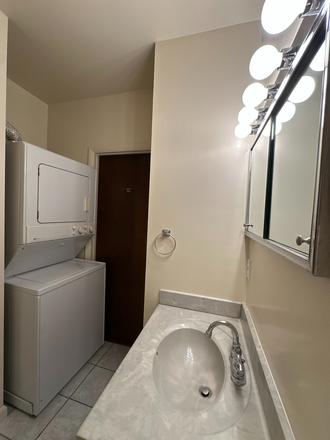 Bathroom with washer/dryer - 335 ELM ST NW, Washington, DC, 20001, Apt # 2, approximately 4 blocks from Howard's Campus.