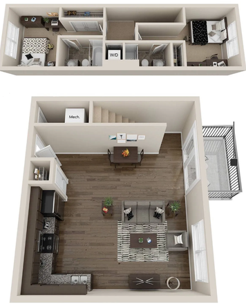 FloorPlan - The Blake one room in 2B/2B Apartments