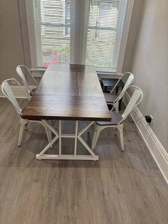 Dining room furnished - Four bedroom, all female, newly remodeled fully furnished/appliances included. Close to Campus. Duplex