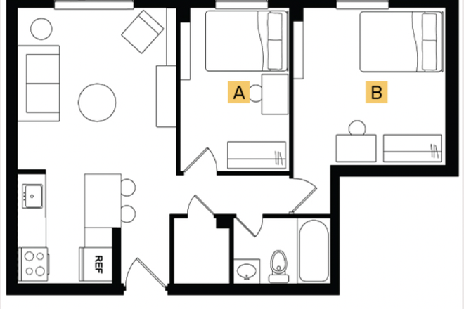 2X1 B Floor plan - Alexander Court at The Canyon Apartments