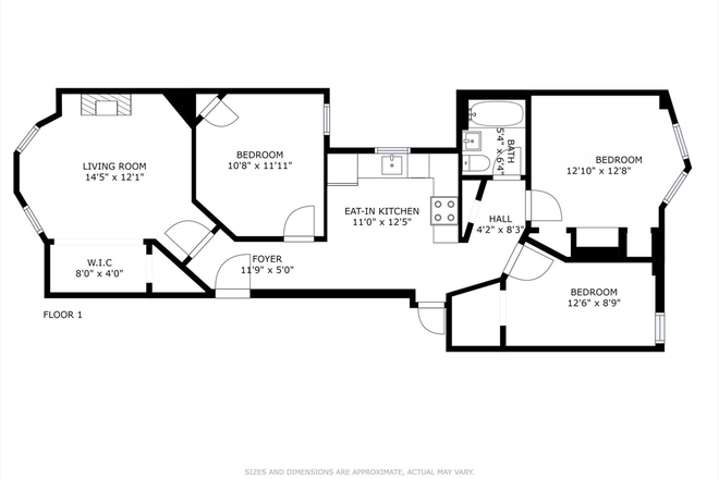 Floorplan - South End 3 Bed across from Campus!! Condo
