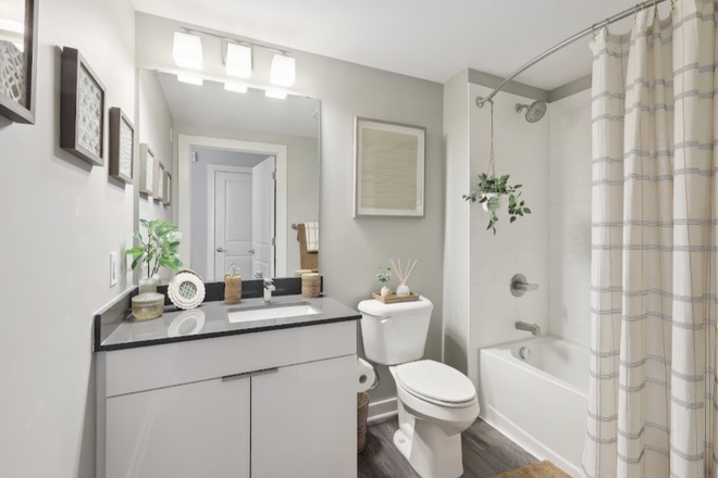 Bathroom space - The standard apartments, closest to the business school and grocery stores