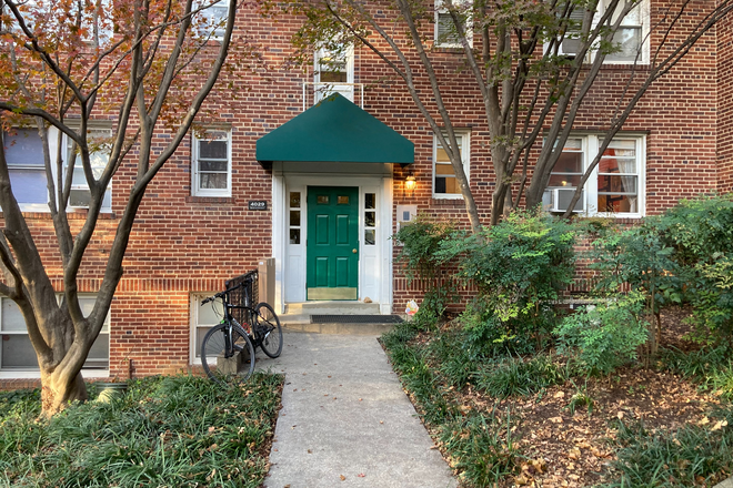 Front of building - Beautiful, bright one-bedroom unfurnished condo in quiet and green Glover Park Neighborhood