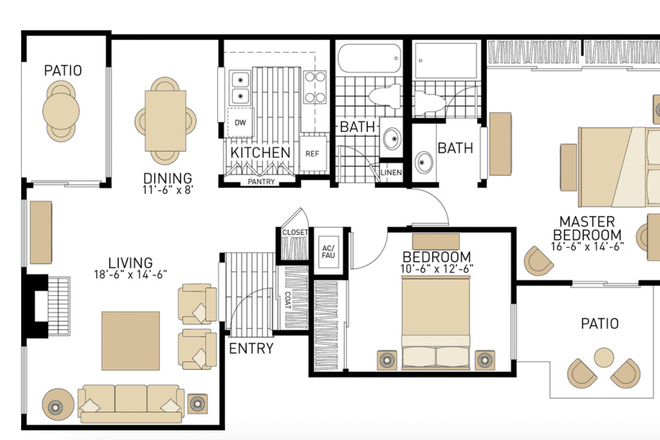 Floor plan - Pleasant View Apartments, College friendly, Rancho san