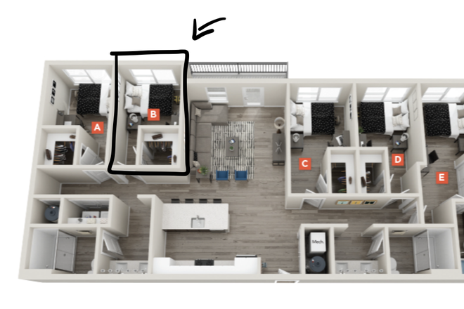 The Grove floor plan (this lease is for Room B) - Legacy at the Standard