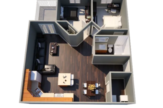 Floorplan- More photos to come - One Apartment for Lease Close to Campus, 2B/1Bath Apartment, Other Room to be Vaccant