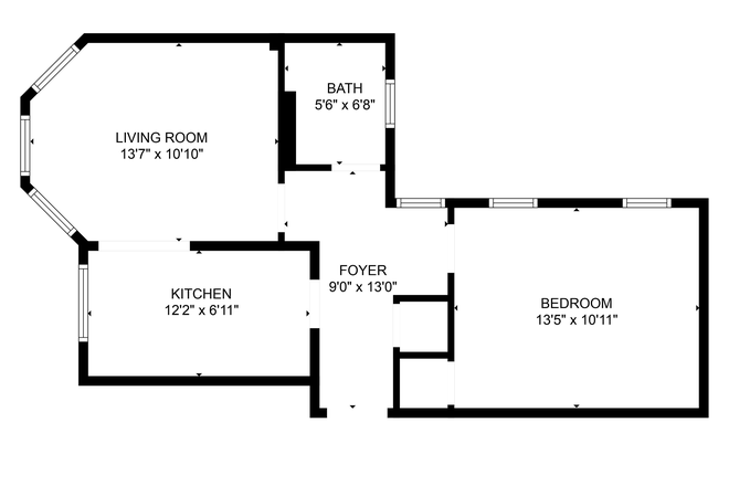 Floorplan - Amazing value NO FEE 1 bed apartment! HT/HW incl, large living room, renovated kitchen!Ref#333818293