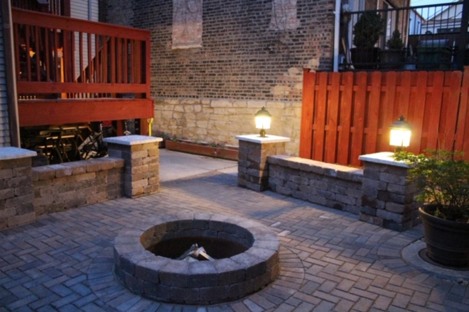 Outdoor Patio with Fire Pit - $800 a month- 1 Bedroom in East-Pilsen 3 floor House- Available 8/15/2025