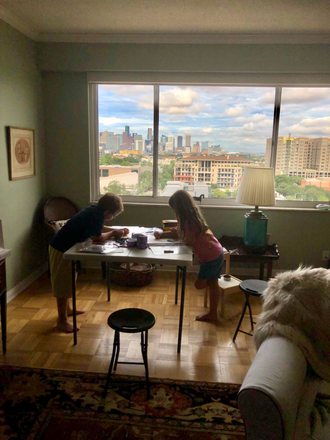 Livingroom window view - 1400 Hermann near the Sunset Blvd. Entrance